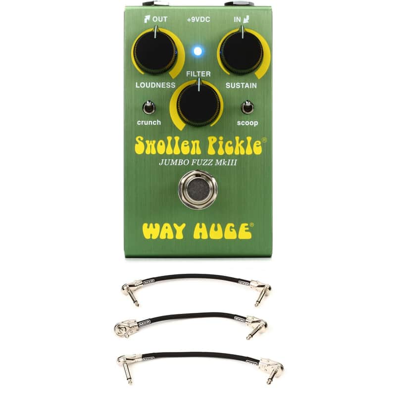 Way Huge Swollen Pickle Smalls Jumbo Fuzz Pedal with 3 Patch Cables image 1