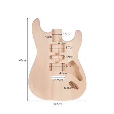 Unfinished Handcrafted Guitar Body Basswood Electric Guitar Body Guitar Barrel Replacement Parts image 5