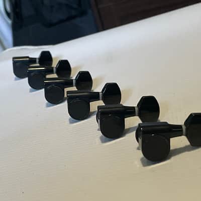 2000's Korean Era Ibanez S & RG Series Black Dual Pin Tuning Pegs Tuners 6 In LIne image 1
