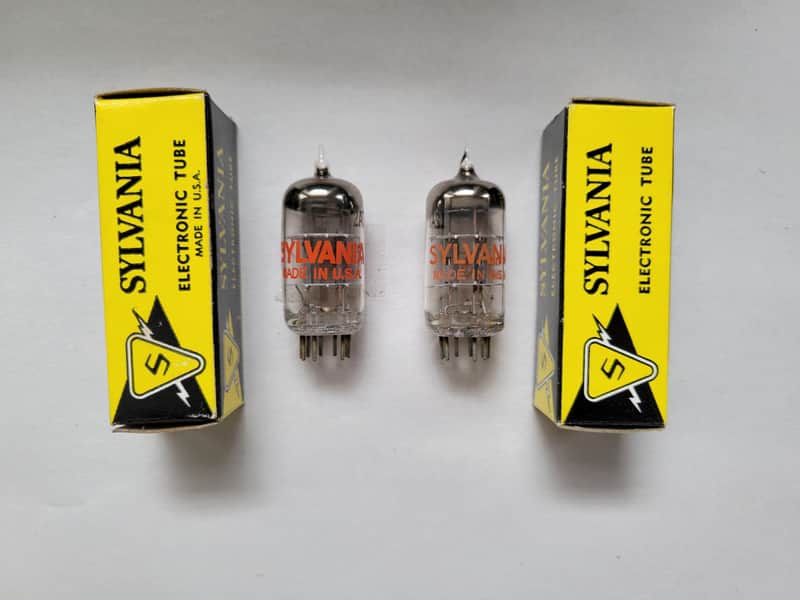 1 Pair of USA Made New Old Stock Sylvania 12AT7 Preamp Tubes In Original Boxes image 1