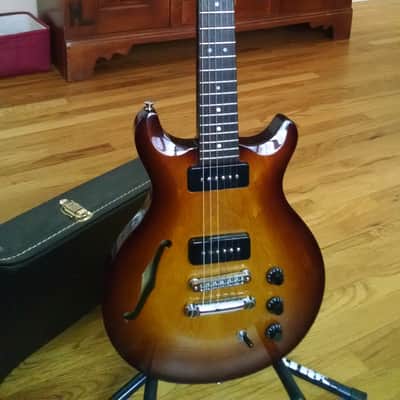 Hamer Artist Korina P90 Semi-Hollow Electric Guitar JazzBurst image 2