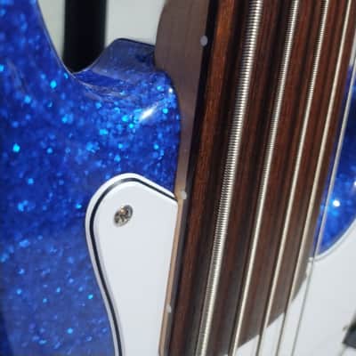 G&L USA JB-5 2017 - Unlined Fretless Quartersawn Neck Blue Metal Flake image 11
