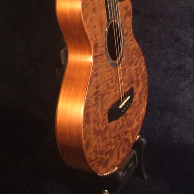 Handcrafted 4 String Tenor Guitar, Quilted Spalted Maple, Mahogany ARCH-BACK Cutaway , Vine Inlay, Soft-bag, Bruce Wei TG-2053 image 8