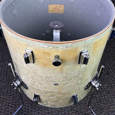 Vintage Rogers Drum Kit 12/16/20/14 Snare - White Marine Pearl image 17