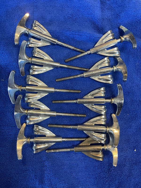 Ludwig Vintage Bass Drum Claws and T Rods w washers (10) image 1