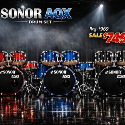 Sonor AQX Stage 5-piece Drum Set Reg. $969 Sale $749.99 with Hardware Pack – Blue Ocean Sparkle image 6