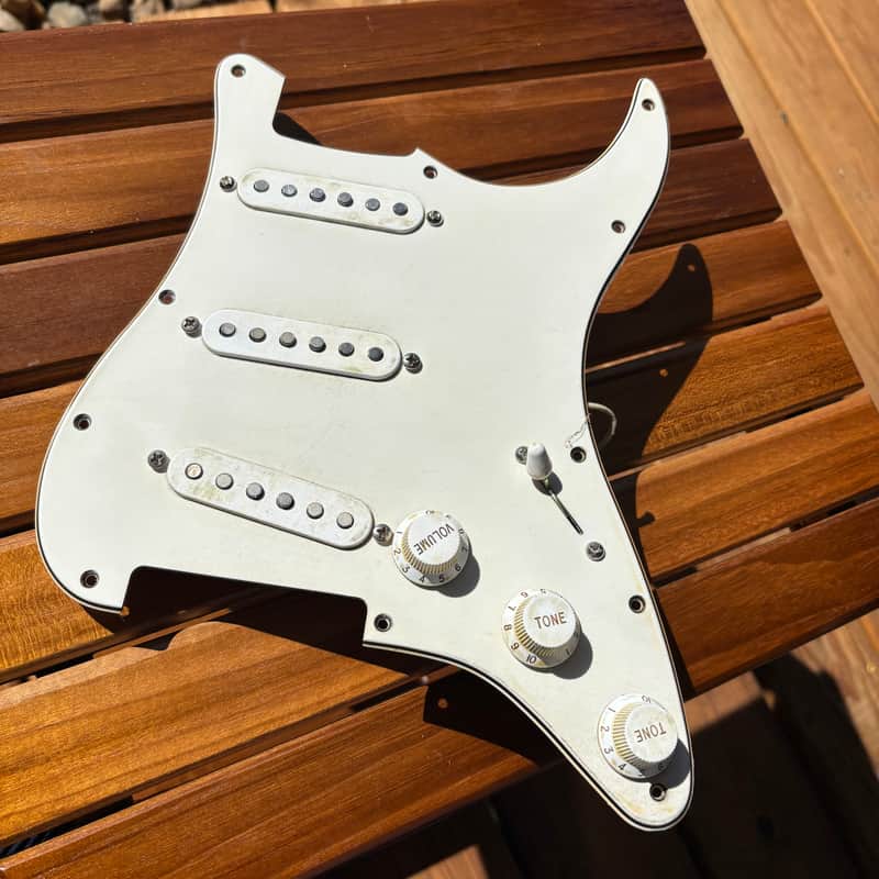 MJT Relic Strat Pickguard w Mojotone Premium Historic Wiring Harmess & Fender Vintage Style Pickups image 1