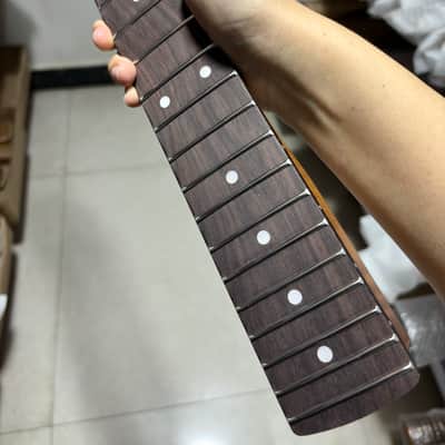 Reverse head Roasted Flame Maple 22 Fret guitar neck 25.5 inch rosewood replace image 2