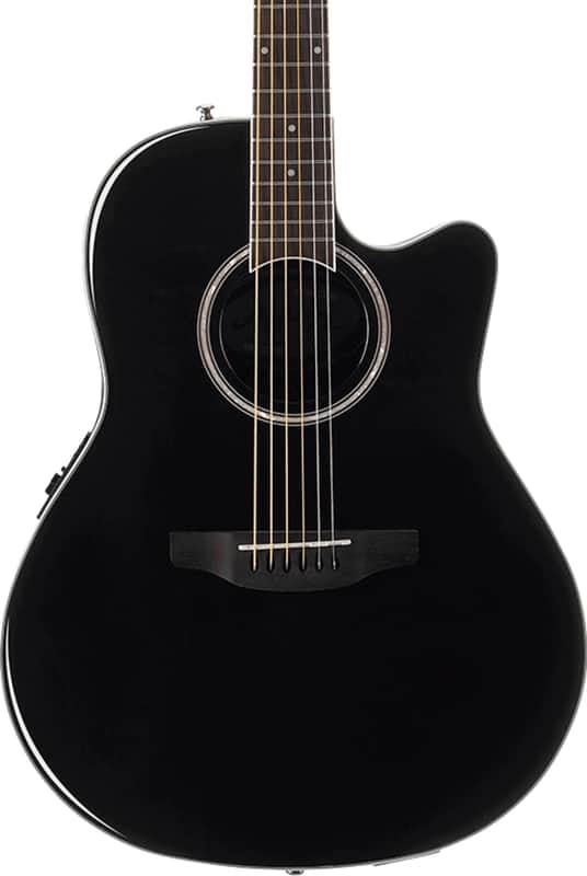 Ovation Applause AB24 Traditional Grand Auditorium Acoustic-Electric Guitar, Spruce Top, Black Satin image 1