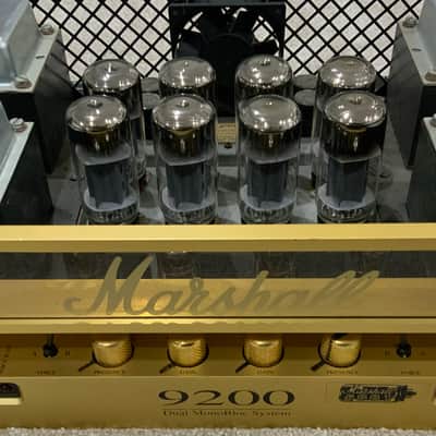 Marshall 9200 100/100 Dual Monoblock Rack Power Amp - New 5881 Tubes - Gold image 6