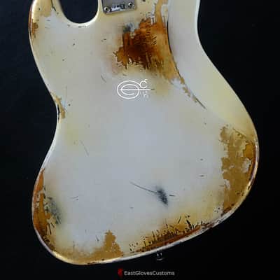 Fender Jazz Bass Vintage White Gold Edition Heavy Aged Relic by East Gloves Customs (RARE) image 5