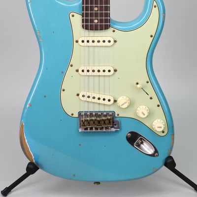Fender Custom Shop Detroit Guitar Dealer Select '62 Strat Relic Faded Aged Taos Turquoise image 1