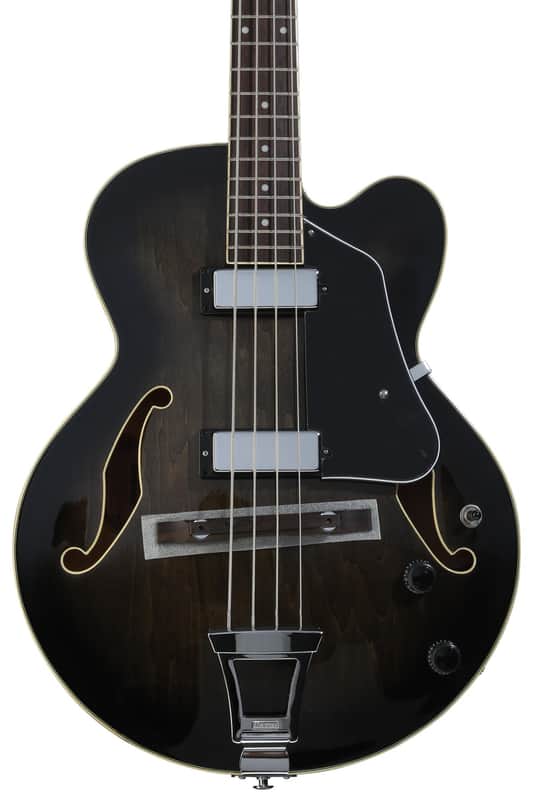 Ibanez Artcore AFB200 Hollowbody Bass Guitar - Transparent Black Sunburst image 1