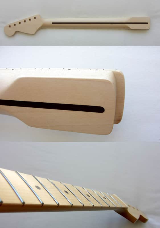 Stratocaster-1 11/16ths (43mm) Nut Width/ 22 Medium Frets/Guitar Neck/ Rosewood Dots, Natural, w/Warmoth Bone Nut / STRAT/ fits Fender image 1