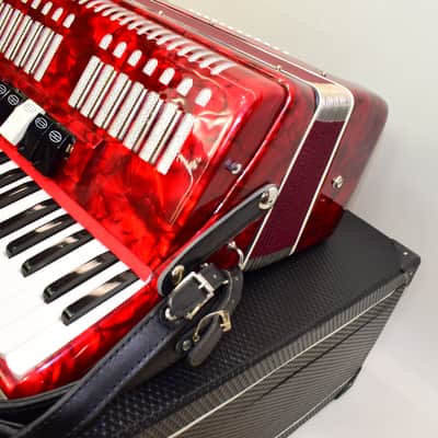 Carlo Robelli Piano Accordion, Red w/ Case & Straps image 4