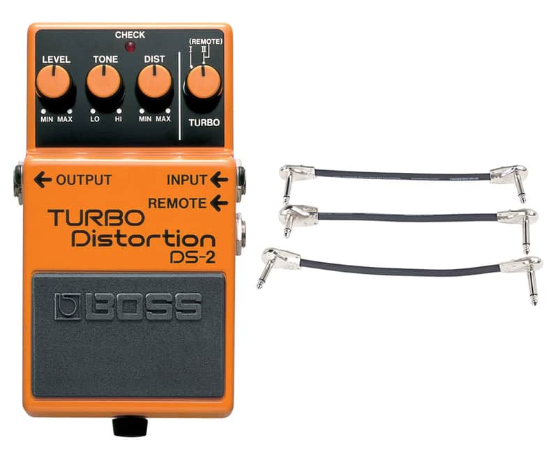 Boss DS-2 Turbo Distortion w/ Remote Turbo + Gator Patch Cable 3 Pack image 1