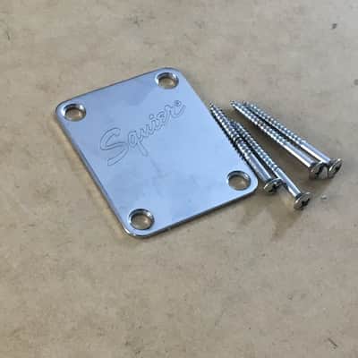 Vintage Fender Squier Neck Plate Chrome Plating Original Natural Light Relic NOS image 5