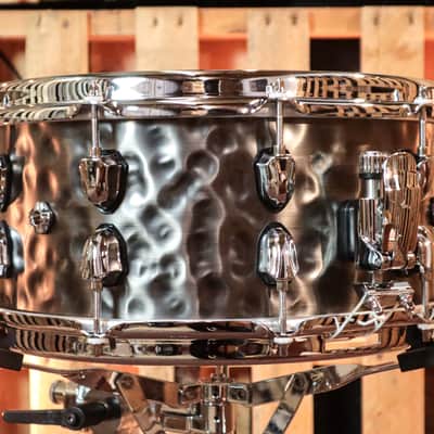 Mapex 14x6.5 Black Panther Persuader Hammered Brass Snare Drum image 2