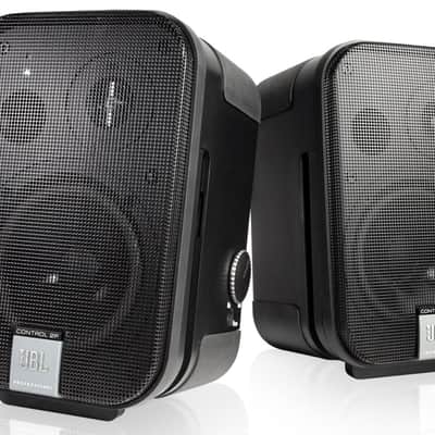 (2) JBL C2PS CONTROL 2P 5.25" Studio Recording Monitor Speakers+Stands+Mic+Boom image 2