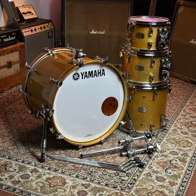 Yamaha AM0F40J Absolute Hybrid Maple 10x7/12x8/14x13/20x16" 4pc Shell Pack 2014 - Present - Gold Champagne Sparkle image 3