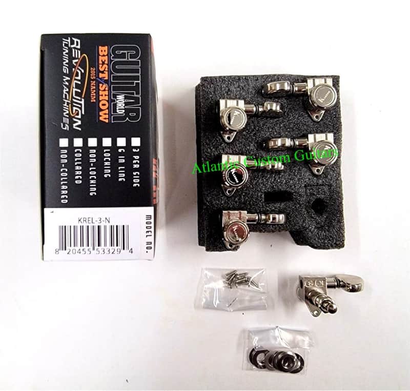 Kluson Revolution Locking Tuners 3+3 20:1 Ratio, KREL-3-C - Chrome image 1