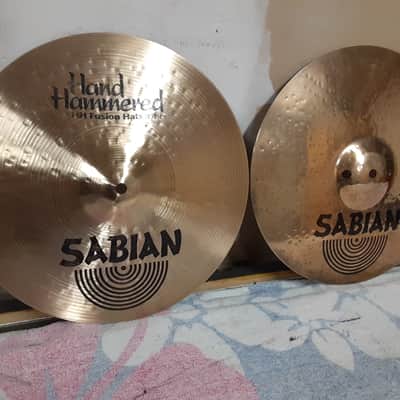 Sabian 14" HH Hand Hammered Fusion Hi-Hat Cymbals (Pair) 1992 - 2015 - Natural image 2
