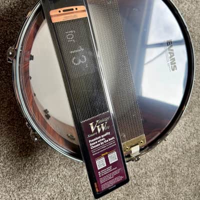 Like-New Fierce Drum Co., 13x5.5 Columbian Rosewood stave snare with all-DW hardware, Canopus and extra wires image 14