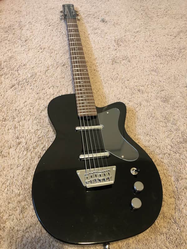 Silvertone 1373 BSF Black Silver Flake with Silvertone gig bag image 1