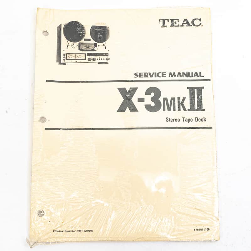 TEAC X-3 MKII Stereo Tape Deck Service Manual – Original (Sealed) image 1