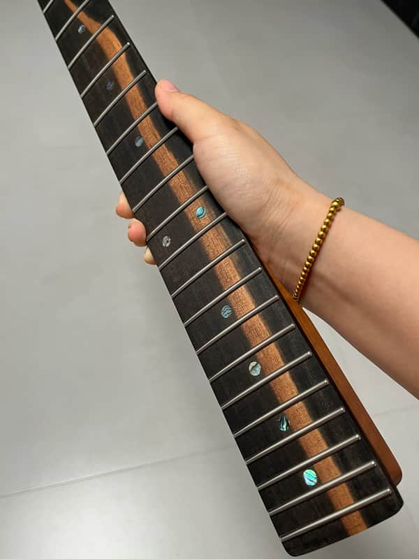 AAAAA Tele Ebony Fretboard Roasted flame Maple Electric Guitar Neck Radius 12inch Round stainless steel 22 frets hole 10mm Radius: 12 inches image 1