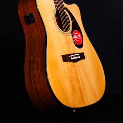 Fender CD-140SCE Dreadnought, Walnut FB, Natural with Case image 4
