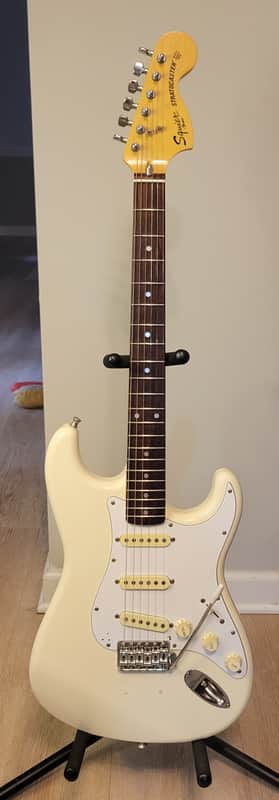 1983-84 Fender Japan Squire '72 Reissue Stratocaster CST-398 SQ Serial MIJ - Olympic White w/HSC image 1