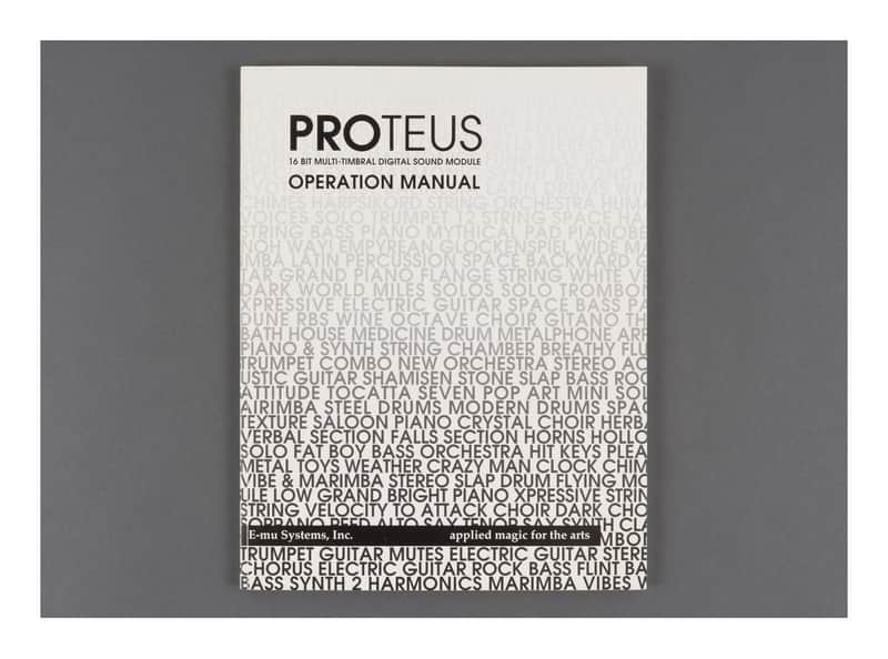 E-mu Proteus Operation Manual image 1