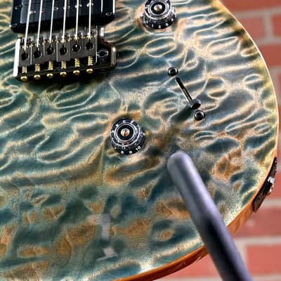 PRS Custom 24 Quilted Artist Top Electric Guitar - Faded Indigo (with Natural Back) image 3
