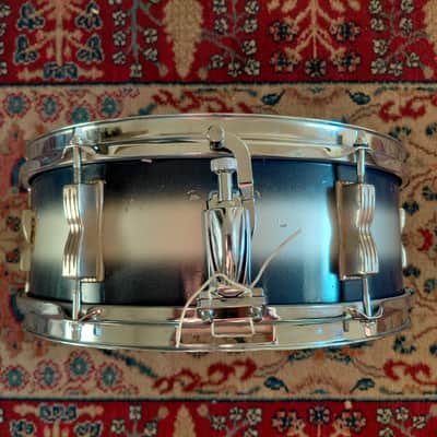 Vintage 1950s Ludwig No. 491 Pioneer 5x14" Snare Drum in Blue/Silver Duco Lacquer image 2