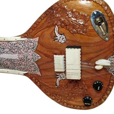 Sitar Electric  Hand Paint Tun Wood Indian Musical String Travel  With Fiber Case 2022 image 9