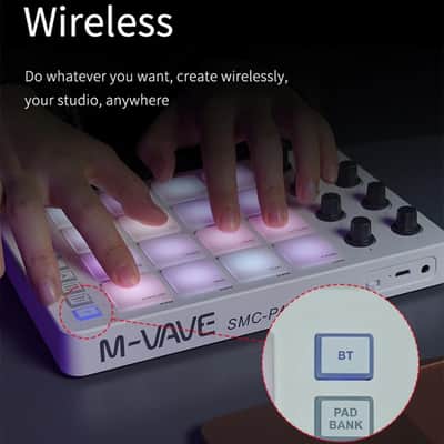 Wireless MIDI Controller Suitable Percussion Keyboard USB-C Interface Portable Design Small MIDI Pad image 2