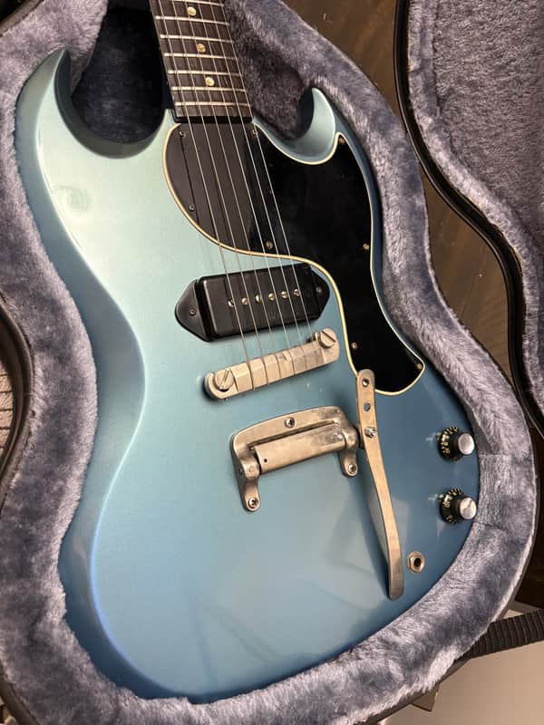 Vintage 1961 Gibson Les Paul SG Junior Refin Pelham Blue Maestro Tremotone VMB-1-2 Vibrola image 1
