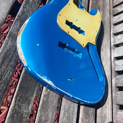 Jazz Bass Body Aged Patina Relic vivid LAKE PLACID BLUE mist PLACE YOUR ORDER    by JVGuitar image 2