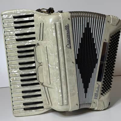 Pearl White Pancordion Crucianelli Piano Accordion LM 41/120 Excellent* image 1