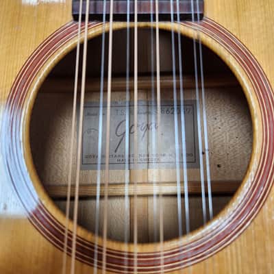 Vintage 1960s Goya TS-4 12-String Dreadnought - Recent Neck Reset w/ Original Hard Shell Case image 13