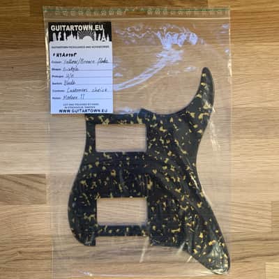 S-style Guitar Pickguard HH - Yellow/Brown flake Solid Italian Tortoise [#N1A010P] image 3