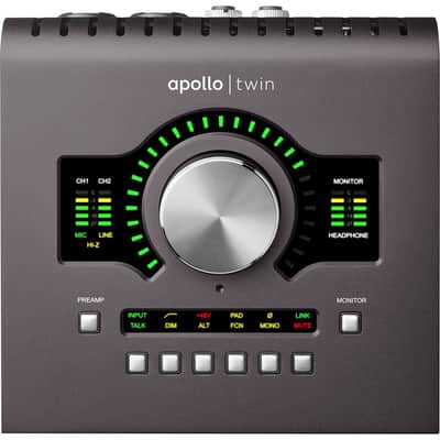 Universal Audio Apollo Twin X DUO Thunderbolt 3 Heritage Edition, (2) KRK RP5G4 Monitors, Monitor Stands, (2) Mogami XLR to 1/4 Bundle image 2