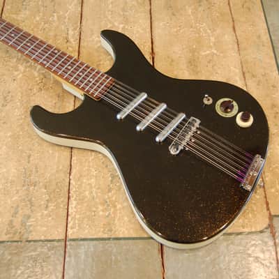 Danelectro Hodad Electric 12 String w/ Waterslide Guitars Baritone Rubber Bridge Conversion - Mosrite Body Early 2000s - Soft Case Included image 4