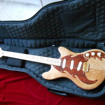 Custom Hand-Built  Purpleheart and Flame Maple "Sollow-Body" Guitar image 9