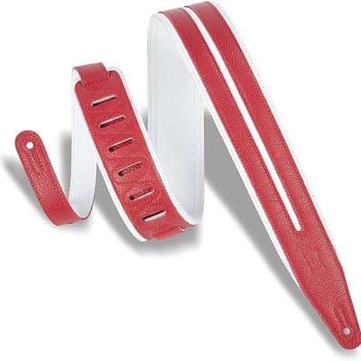 Levy's MG317DRS 2.5" Garment Leather Guitar Strap with Racing Stripe