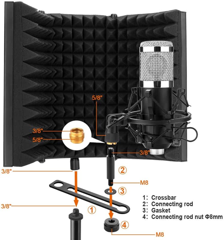 Foldable Microphone Acoustic Isolation Shield image 1