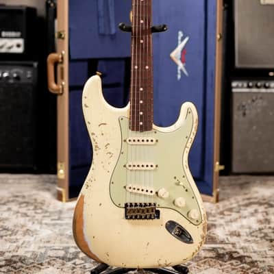 Fender Custom Shop 1962 Stratocaster Heavy Relic Electric Guitar - Vintage White with Hardshell Case image 13