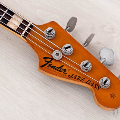 1973 Fender Jazz Bass Sunburst Vintage Electric Bass Guitar, Alder Body w/ Case image 4