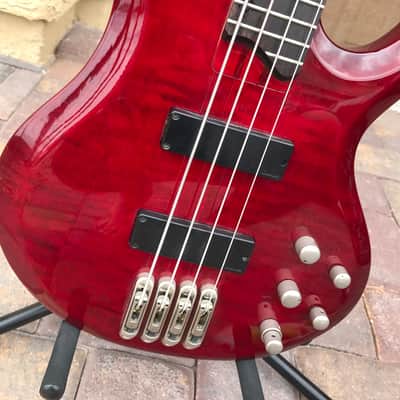 Ibanez BTB QM 4 String Bass - Red Quilt image 2